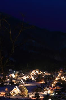 World Heritage, Light up of Shirakawago, Japan