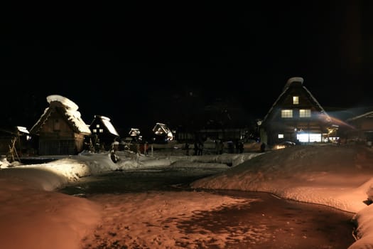 World Heritage, Light up of Shirakawago, Japan