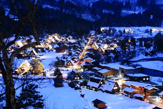 World Heritage, Light up of Shirakawago, Japan