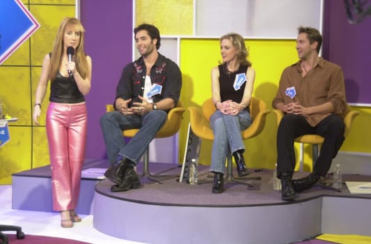 Kathy Griffin, Victor Webster, Elaine Hendrix and Christopher Weil at the first ever Salon Selectives "See It, Do It" celebrity challenge, in Hollywood, 12-06-00