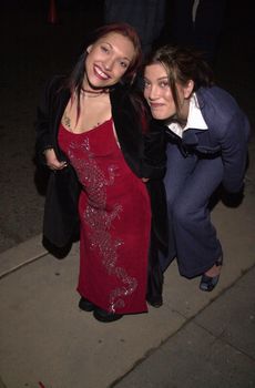 Tori Spelling and Bridget Powers at the "Joe Head Goes Hollywood" Wrap Party, Santa Monica, 12-18-00