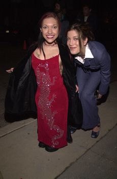 Tori Spelling and Bridget Powers at the "Joe Head Goes Hollywood" Wrap Party, Santa Monica, 12-18-00