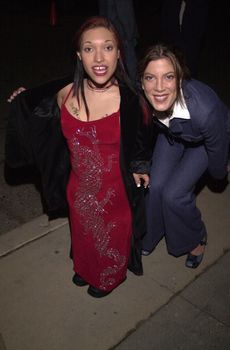 Tori Spelling and Bridget Powers at the "Joe Head Goes Hollywood" Wrap Party, Santa Monica, 12-18-00