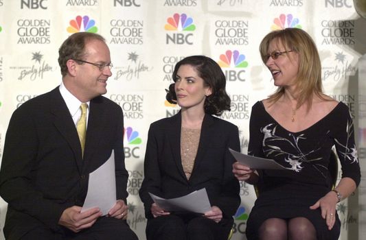 Kelsey Grammer, Lara Flynn Boyle, Christine Lahti at the 2000 Golden Globe Nominations Announcement, Beverly Hills, 12-21-00