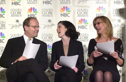 Kelsey Grammer, Lara Flynn Boyle, Christine Lahti at the 2000 Golden Globe Nominations Announcement, Beverly Hills, 12-21-00