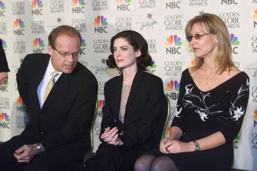 Kelsey Grammer, Lara Flynn Boyle, Christine Lahti at the 2000 Golden Globe Nominations Announcement, Beverly Hills, 12-21-00