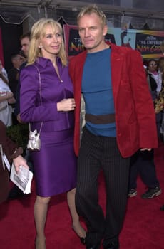 Sting and Trudie Styler at the premiere of Disney's "The Emperors New Groove" in Hollywood, 12-10-00