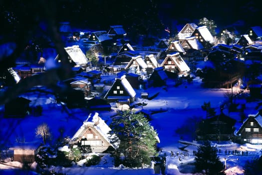 World Heritage, Light up of Shirakawago, Japan