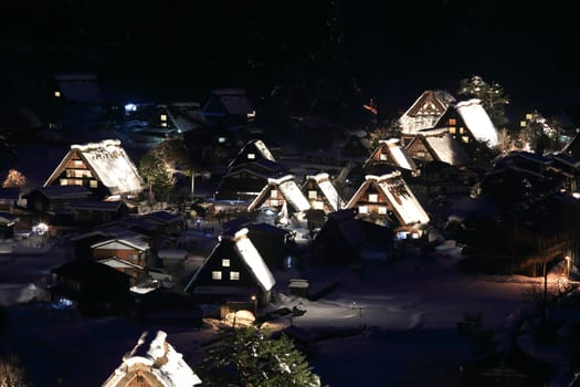 World Heritage, Light up of Shirakawago, Japan