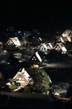 World Heritage, Light up of Shirakawago, Japan