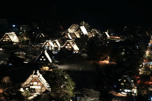 World Heritage, Light up of Shirakawago, Japan