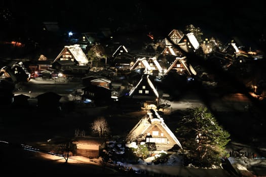 World Heritage, Light up of Shirakawago, Japan