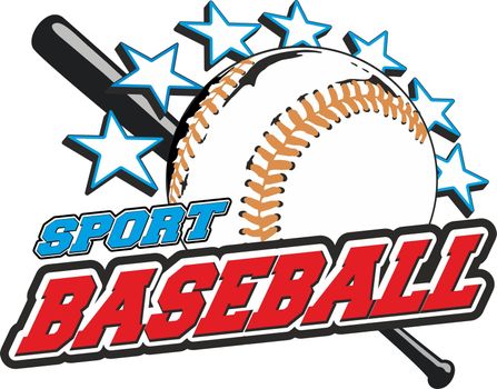 sports vector for t-shirts, prints and logos. With ball bat is star