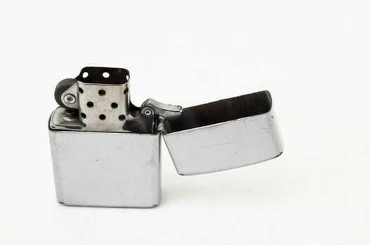 Vintage Zippo Style Lighter On a White Background