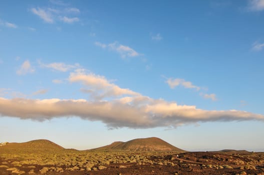 Cloudscape, Colored Clouds at Sunset near the Ocean