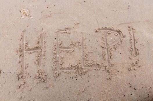 Help! stranded on the beach write sand