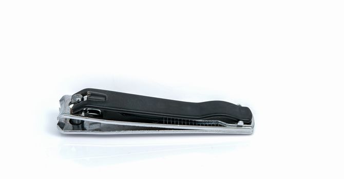 Black Nail clippers isolated on white background