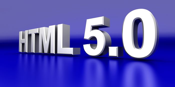 HTML 5.0. 3D rendered Illustration.  