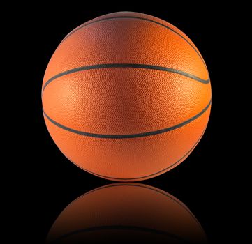 A Basketball isolated on the black background