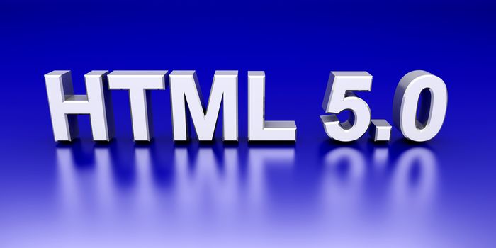 HTML 5.0. 3D rendered Illustration.  