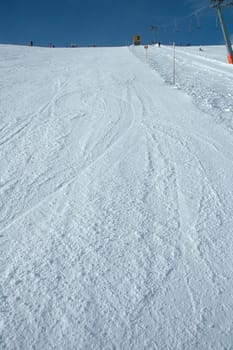 Ski slope in Austria nearby Kaltenbach in Zillertal valley