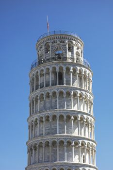 Leaning Tower of Pisa in blue sky