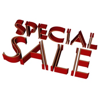 Glossy red three-dimensional inscription Special Sale as a sign.