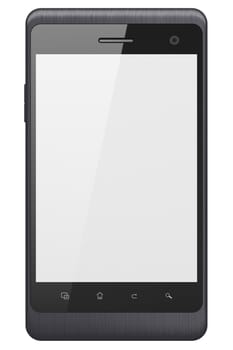 Beautiful smartphone on white background. Generic mobile smart phone, 3d render