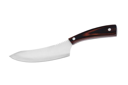 New kitchen knife on a white background