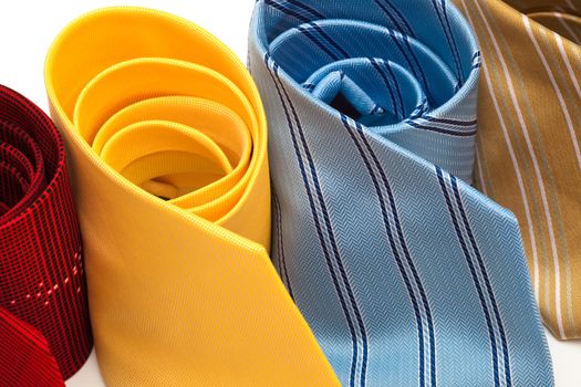 fashionable and beautiful ties convoluted close up