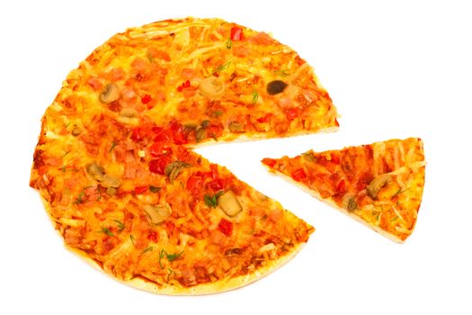 pretty tasty pizza on a white background