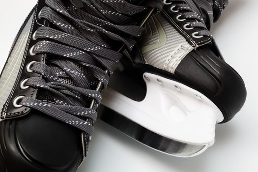 new and modern black skates close up