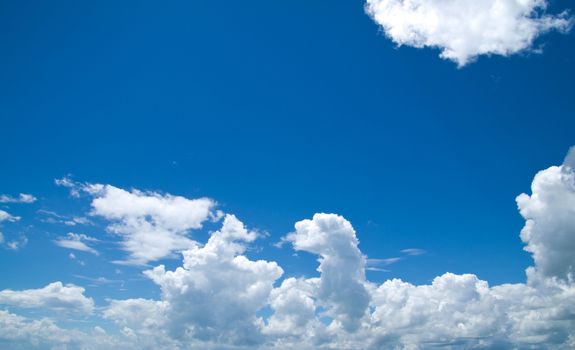 blue sky background with tiny clouds