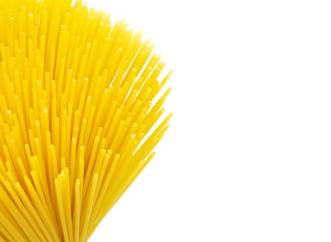 Bunch of spaghetti isolated on white background.