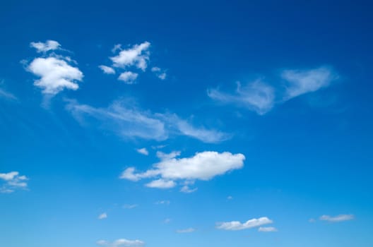 white fluffy clouds in the blue sky