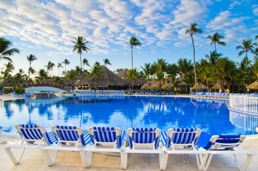 Beautiful swimming pool in caribbean