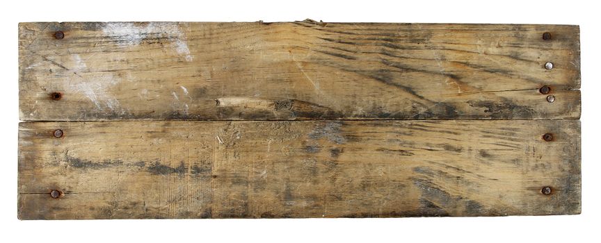 Closeup of wooden boards on plain background