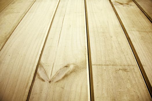 Wooden floor boards 