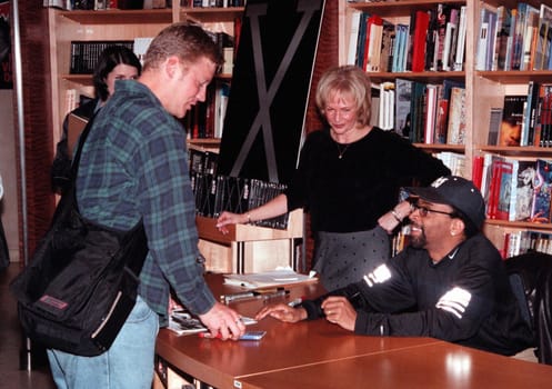 Spike Lee at the Virgin Megastore in Hollywood in honor of the DVD release of "Malcolm X," 02-16-00