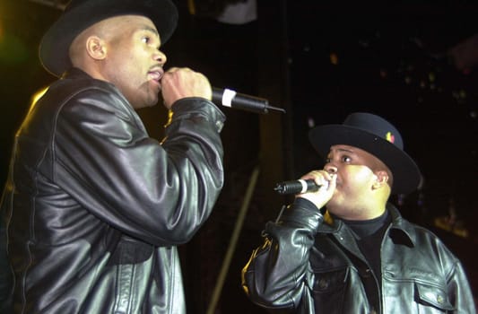 RUN DMC at the Swatch Wave Tour surf competition and rock concert at the Queen Mary in Long Beach, 02-02-00