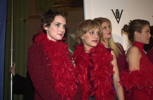 Winona Ryder, Brittany Murphy, Kirstie Alley and Diane Lane at the opening of The Vagina Monologues, benefitting V-Day, Wiltern Theater, 02-16-00