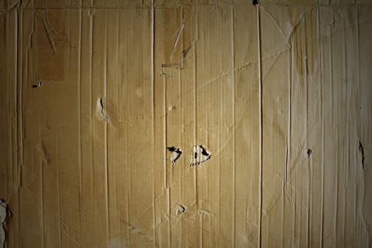 Closeup of cardboard textured surface