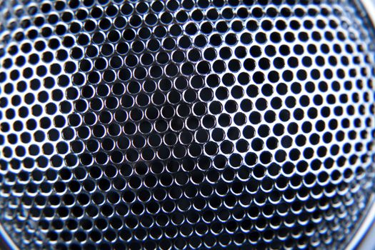 Closeup of holes in grill pattern