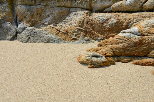 Sand beach rocks beautiful pattern and texture 