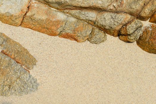 Sand beach rocks beautiful pattern and texture 