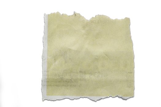Piece of torn paper isolated on plain background. Copy space