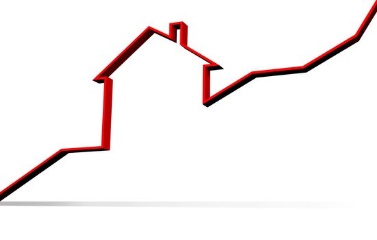 graph of the housing market made in 3d software