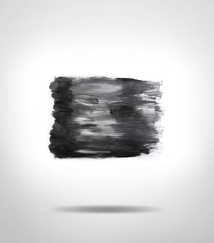 Black and grey paint texture on plain background