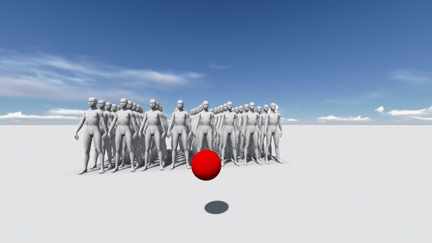 Standing Out From The Crowd made in 3d software