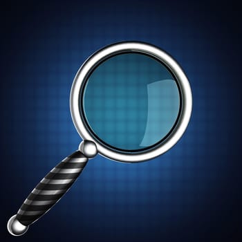 Magnifying Glass on blue background